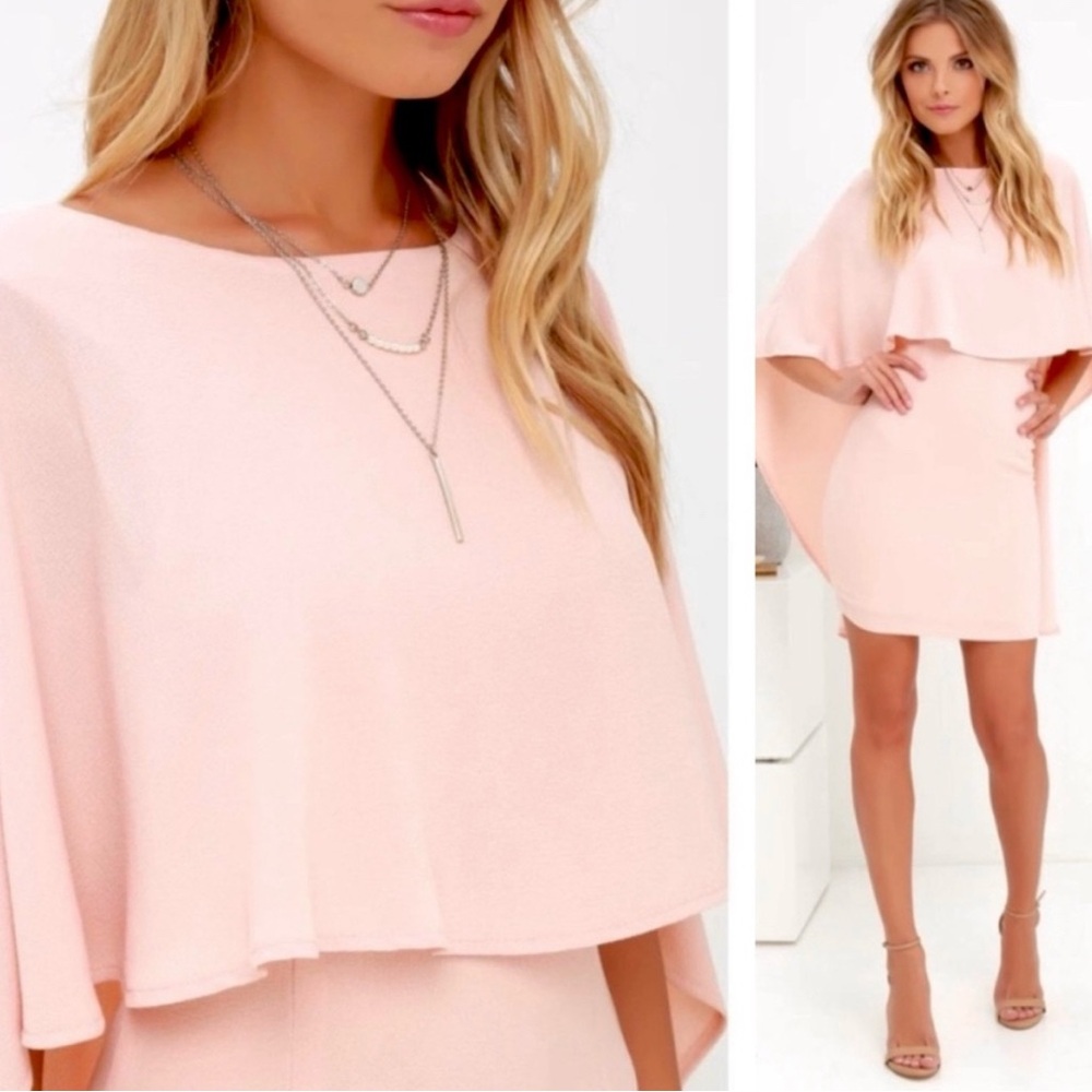 Lulus pink colored dress with low back